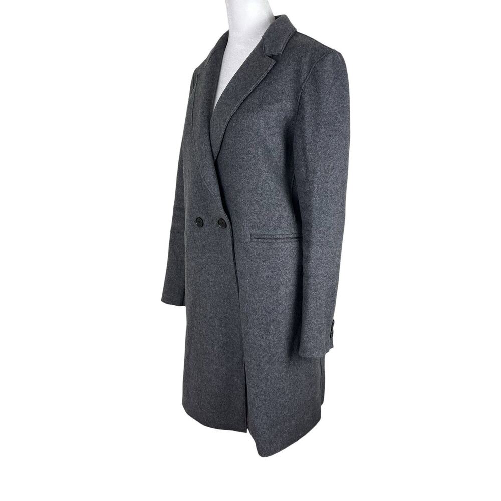 The Reset R Label Minimalist Midi Wool Blend Pea Coat Clean Line Size Medium - Picture 4 of 6